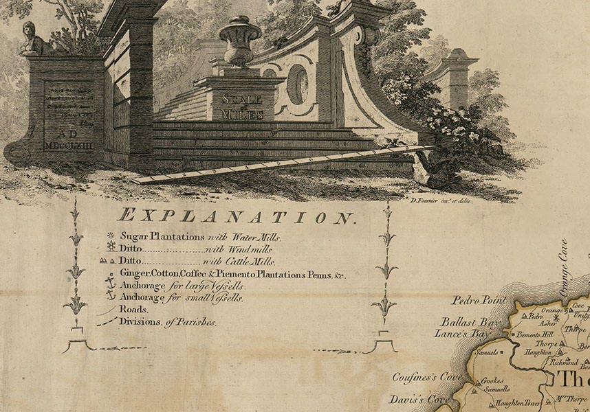 1763 Map of Cornwall County Jamaica