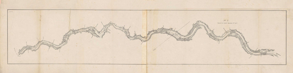 1828 Map of the Allegheny River from Franklin to Pittsburgh