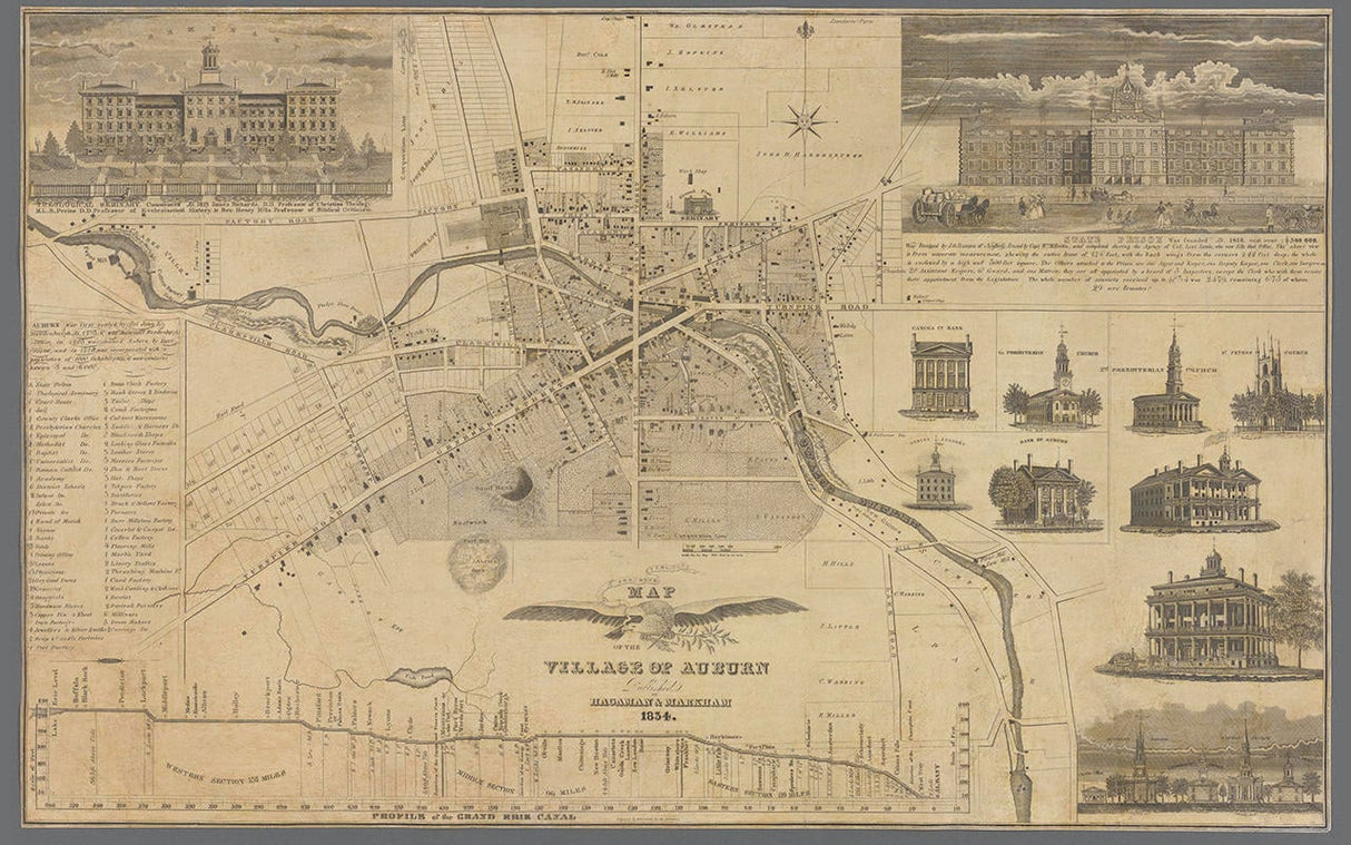 1834 Map of Auburn New York