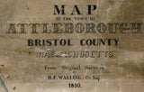 1850 Map of Attleborough Bristol County Massachusetts