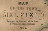 1852 Map of Medfield Massachusetts