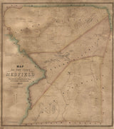 1852 Map of Medfield Massachusetts