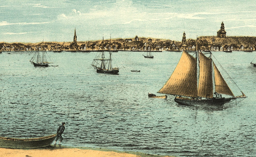 1877 Panoramic Map of Provincetown Massachusetts
