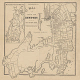 1870 Map of Newport and Island of Rhode Island
