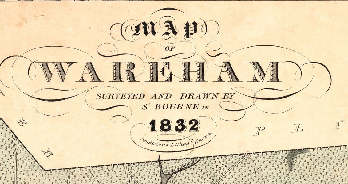 1832 Map of Wareham Massachusetts