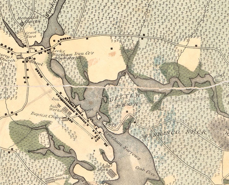 1832 Map of Wareham Massachusetts
