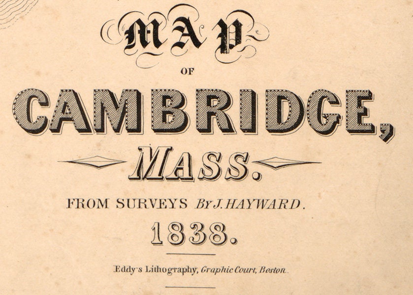 1838 Map of Cambridge Massachusetts