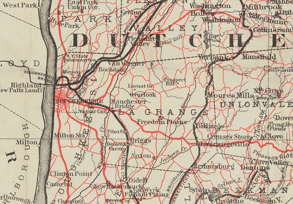 1895 Map of Putnam & Dutchess County New York