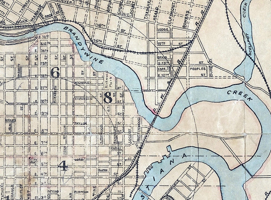 1898 Map of the City of Wilmington Delaware
