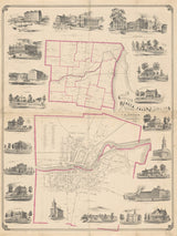 1856 Map of Seneca Falls Seneca County New York