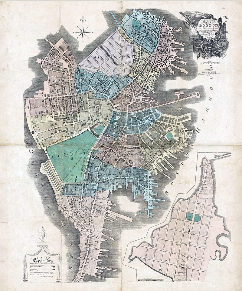 1879 Map of Boston Massachusetts