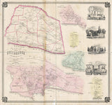 1857 Map of Greenburgh Westchester County New York