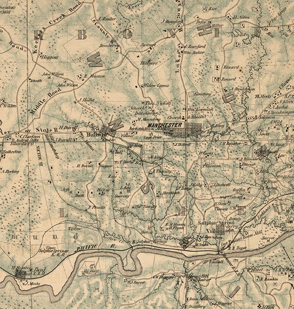 1857 Map of Saint Louis County Missouri