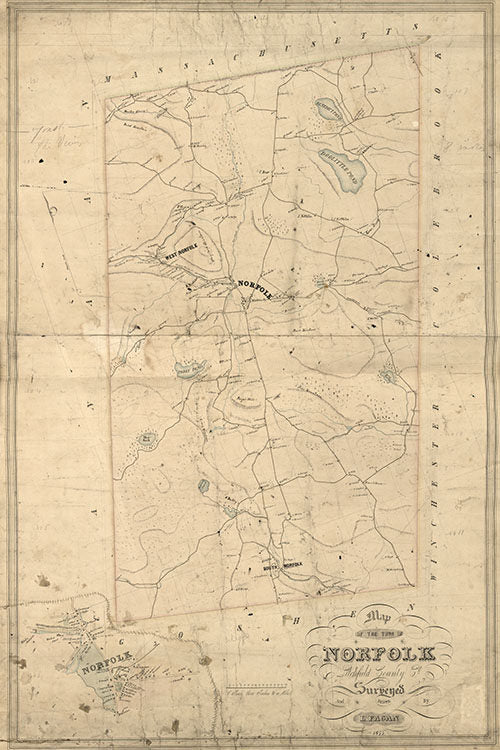 1853 Map of Norfolk Litchfield County Connecticut