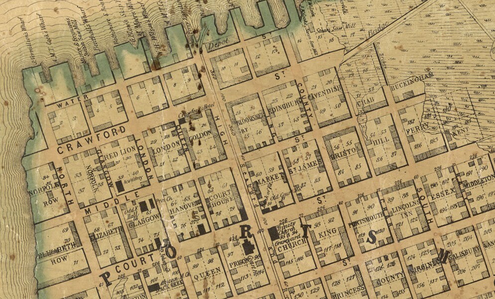 1851 Map of Norfolk and Portsmouth Virginia