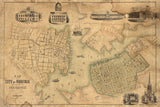 1851 Map of Norfolk and Portsmouth Virginia