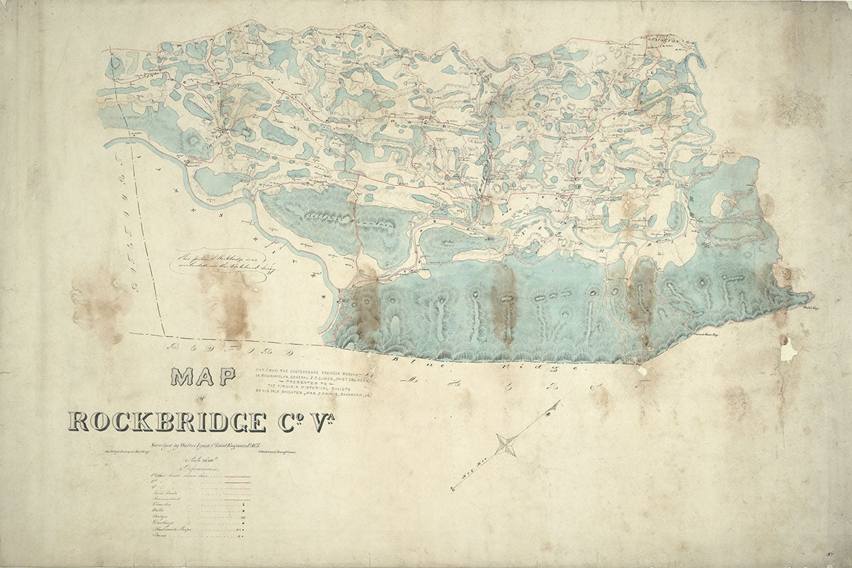 1863 Map of Rockbridge County Virginia