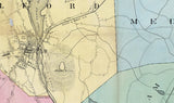 1890 Map of Milford and Hopedale Massachusetts
