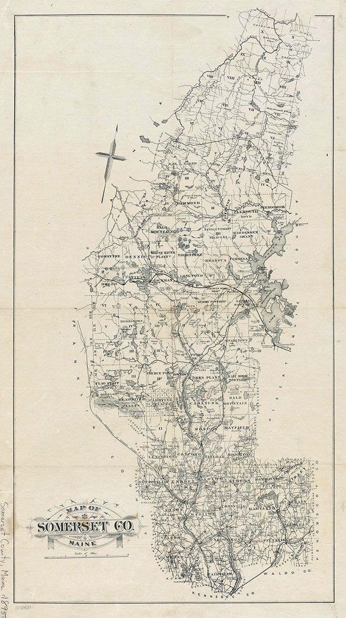 1895 Map of Somerset County Maine