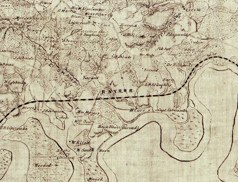 1865 Map of King William County Virginia
