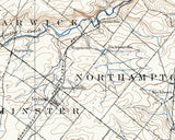 1894 Topo Map of Germantown PA Quadrangle Bucks County