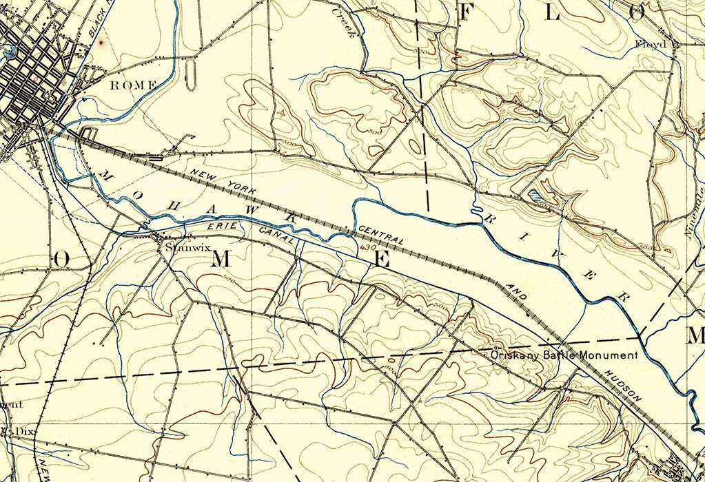 1895 Topo Map of Oriskany New York Quadrangle