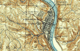 1904 Topo Map of Steubenville West Virginia Quadrangle Steubenville Ohio