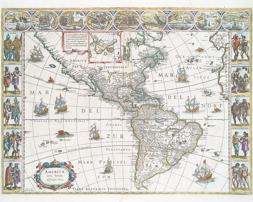 1635 Map of North and South America