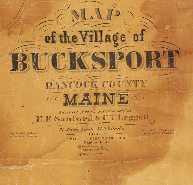 1875 Map of Bucksport Hancock County Maine
