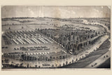 1880 Panoramic Map of Camp Foster Cuahoga Falls Ohio
