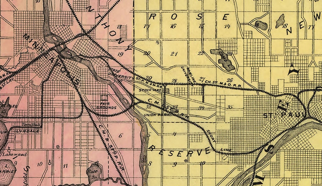 1881 Map of Minneapolis Minnesota