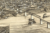 1882 Panoramic Map of Bellaire Ohio