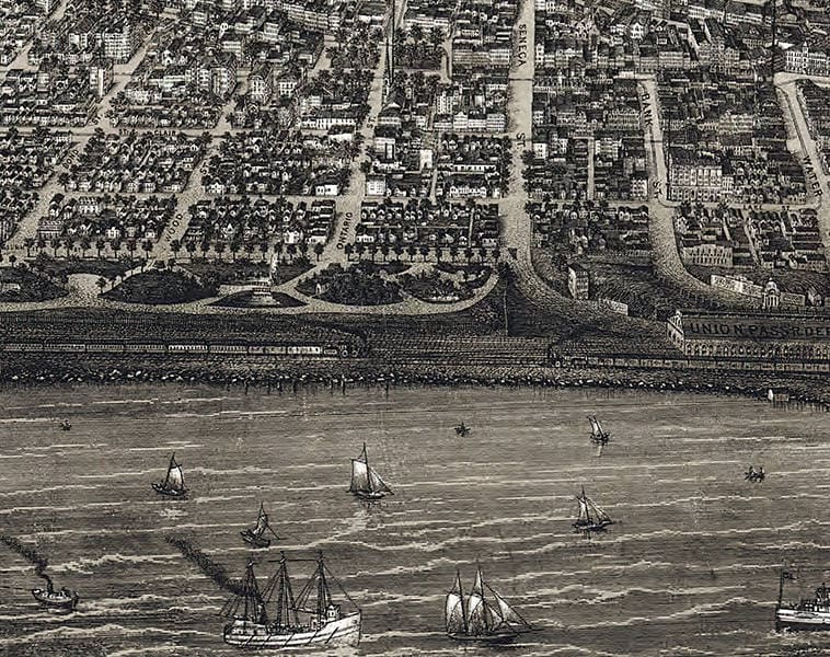 1887 Panoramic Map of Cleveland Ohio