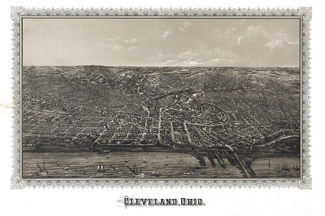 1887 Panoramic Map of Cleveland Ohio