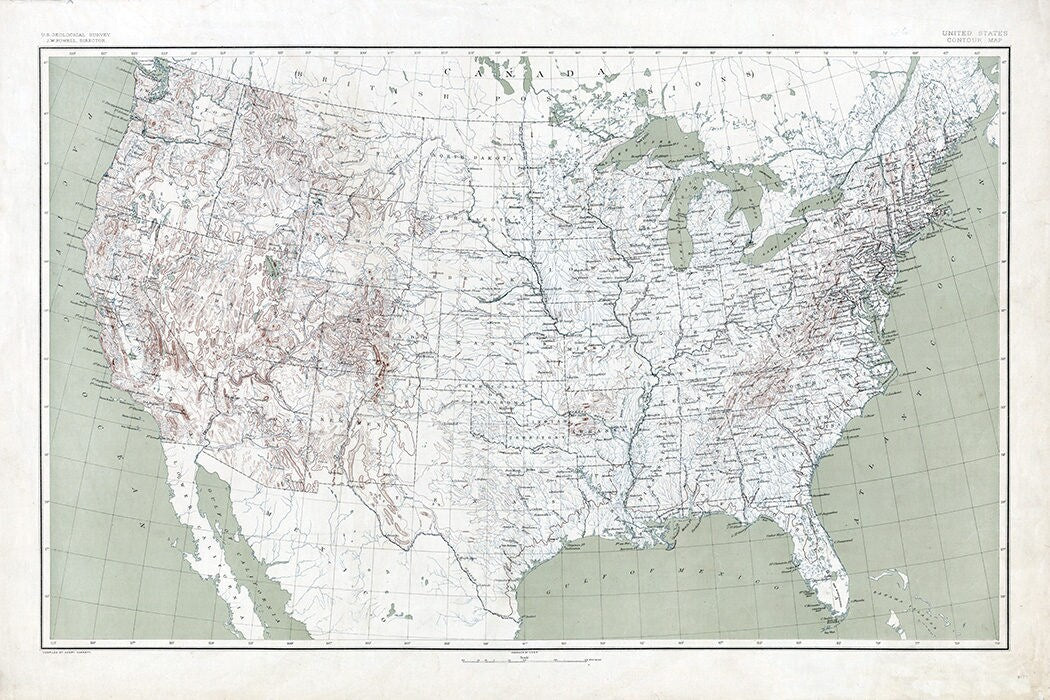 1890 Map of The United States