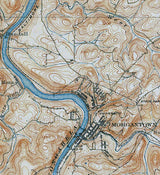 1902 Topo Map of Morgantown West Virginia Quadrangle