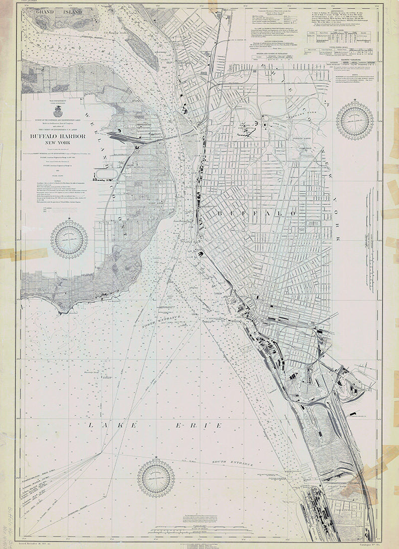 1918 Nautical Map of Buffalo Harbor New York