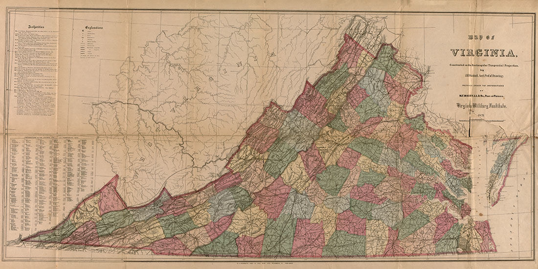 1871 Map of Virginia