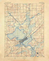 1890 Topo Map of Madison Wisconsin Quadrangle Lake Mendota Monona