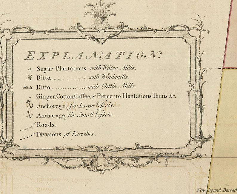 1763 Map of Middlesex County Jamaica