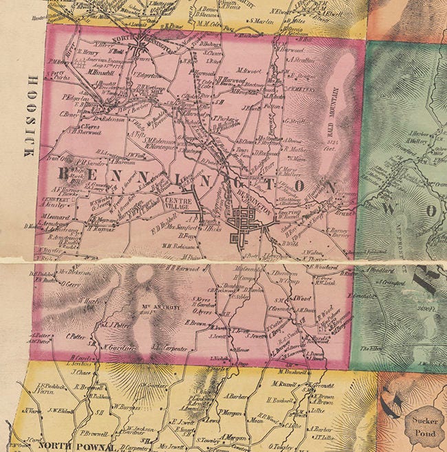 1856 Map of Bennington County Vermont