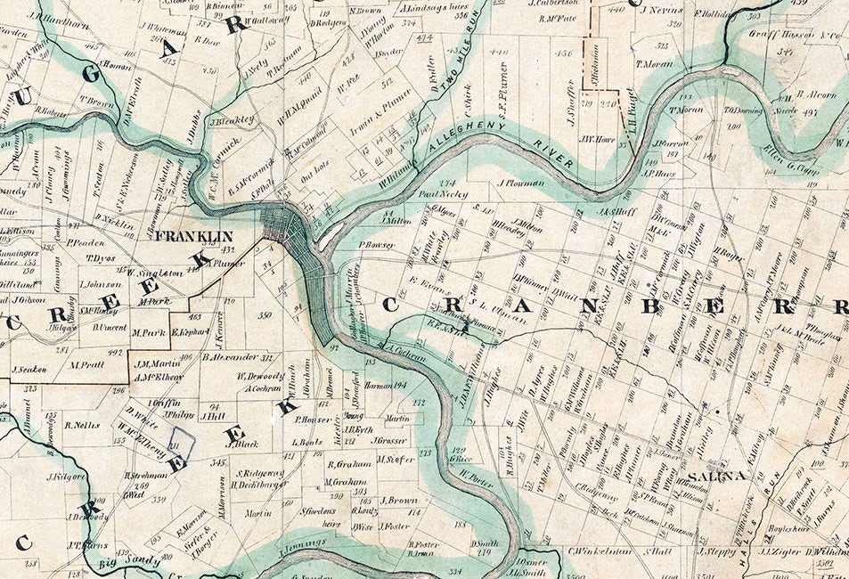 1857 Map of Venango County Pennsylvania