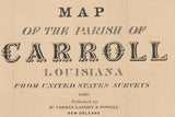 1860 Map of the Parish of Carroll Louisiana