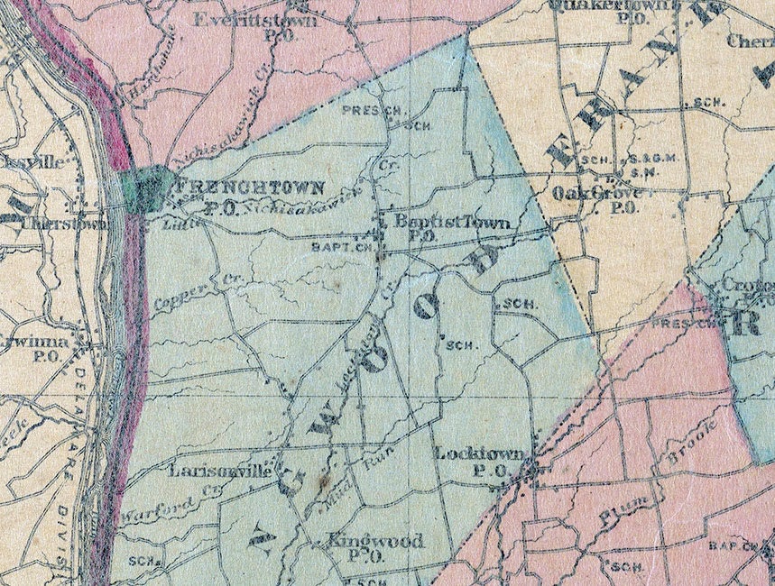 1872 Map of Hunterdon County New Jersey
