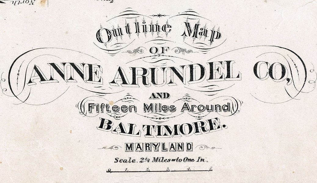 1878 Map of Anne Arundel County Maryland