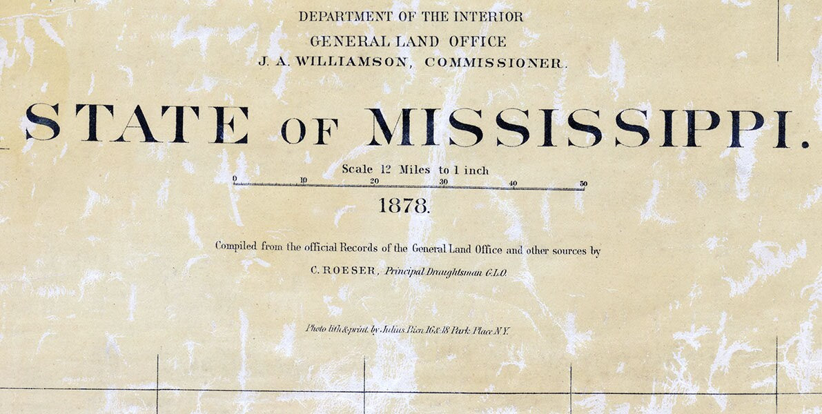1878 Map of Mississippi