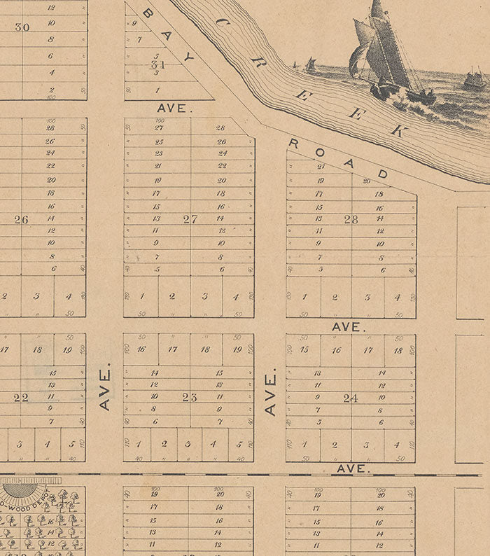 1886 Map of Wild-Wood Beach Cape May County New Jersey