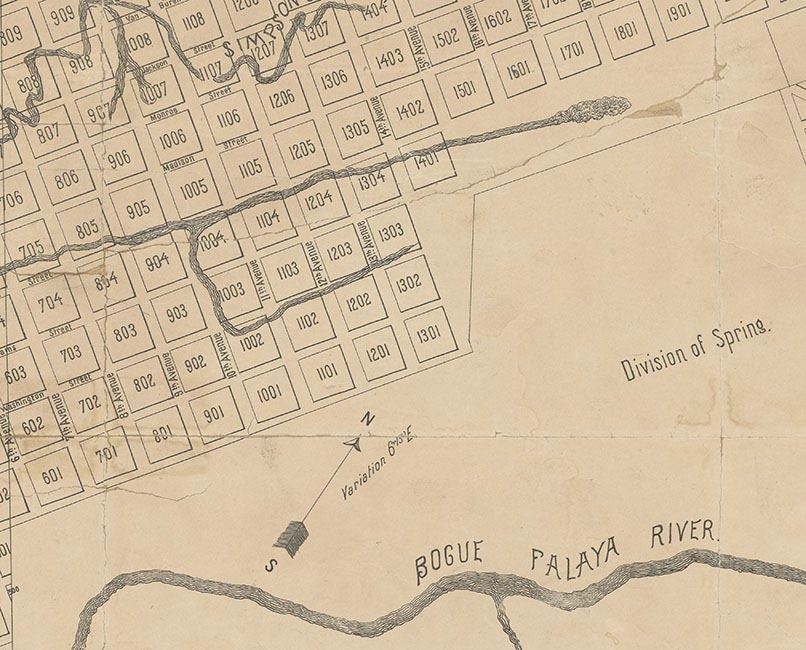 1887 Map of New Covington St Tammany Parish La