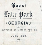 1890 Map of Lake Park Georgia