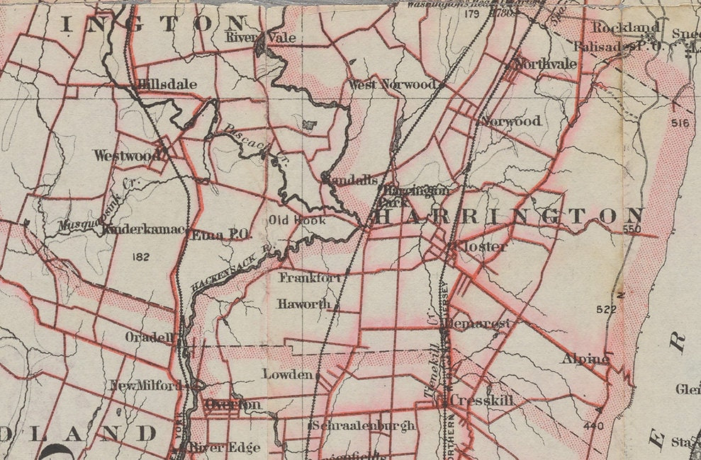 1894 Map of Bergen County New Jersey